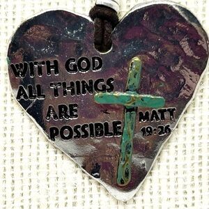 Crave Christian‎ Pendant Necklace w/Black Cord & Matt19:26